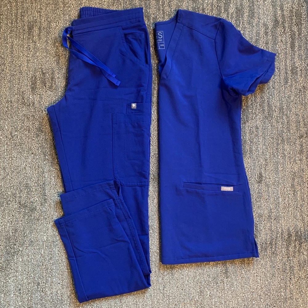 Figs Scrub Set Deep Royal Blue